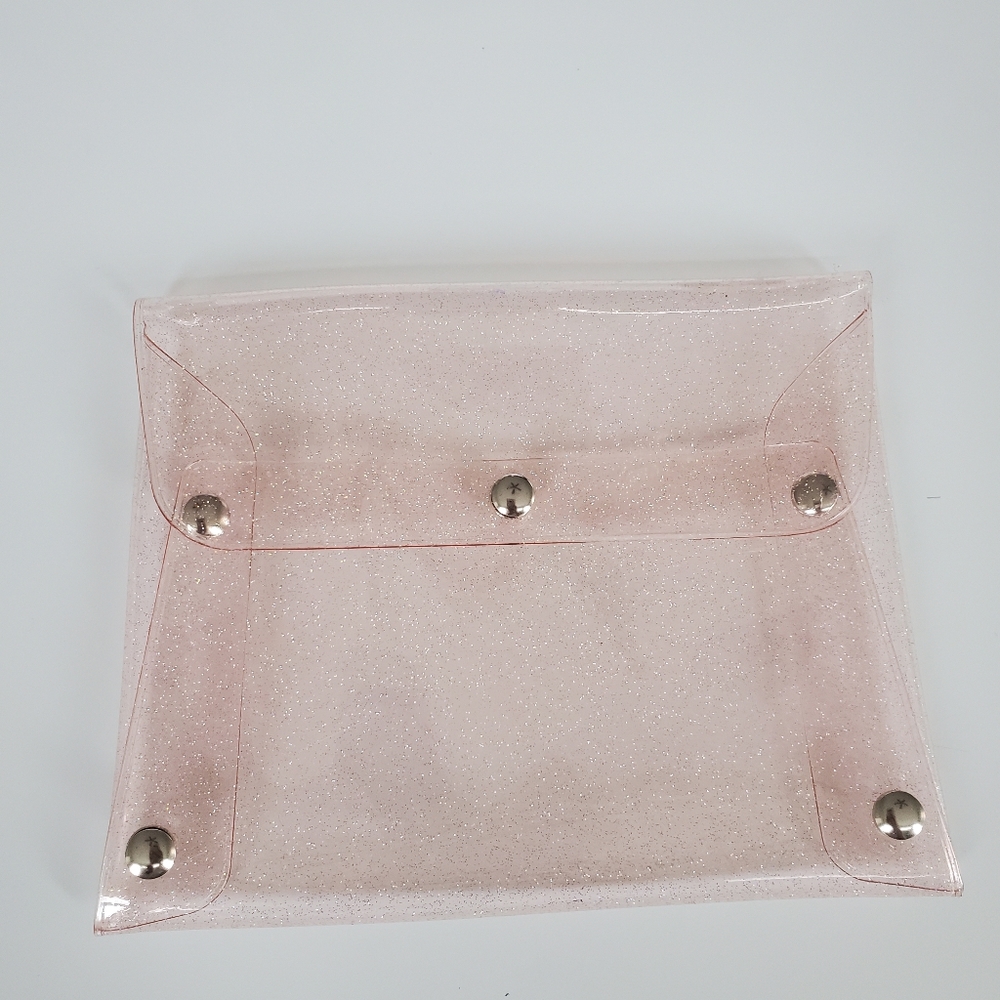 Clear speckled make up pouch